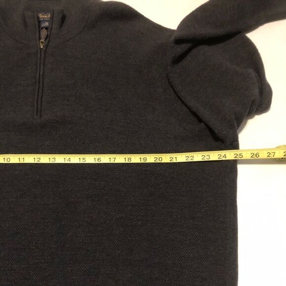 Brooks Brothers Sz XL Gray Extra Fine Italian Merino Wool Half-Zip Sweater - Picture 5 of 6